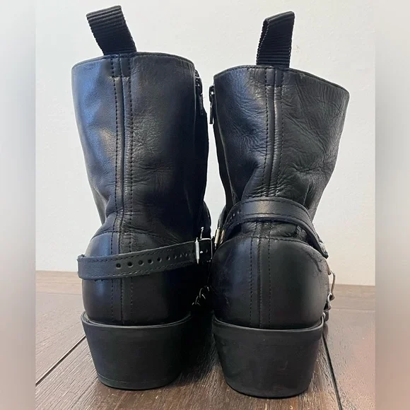 Laredo Black Leather Harness Chain Boots Mens size 11 D - Picture 9 of 12